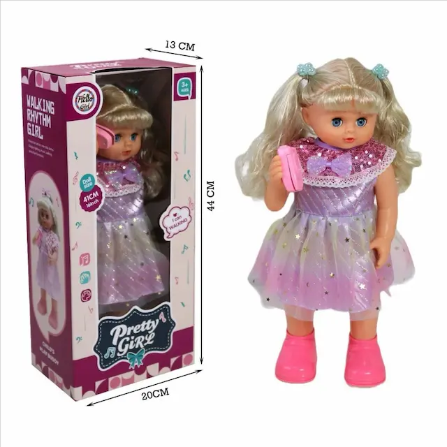 WALKING RHYTHM GIRL WITH PHONE, FLASHING LIGHT & SINGING SONG NO.2522A