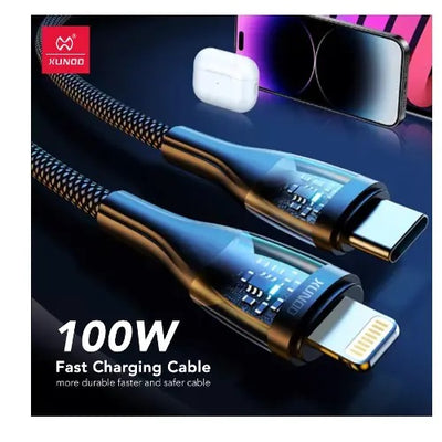 كابل نايلون من النوع C إلى لايتنينج بطول 2 متر - XUNDDDC-020