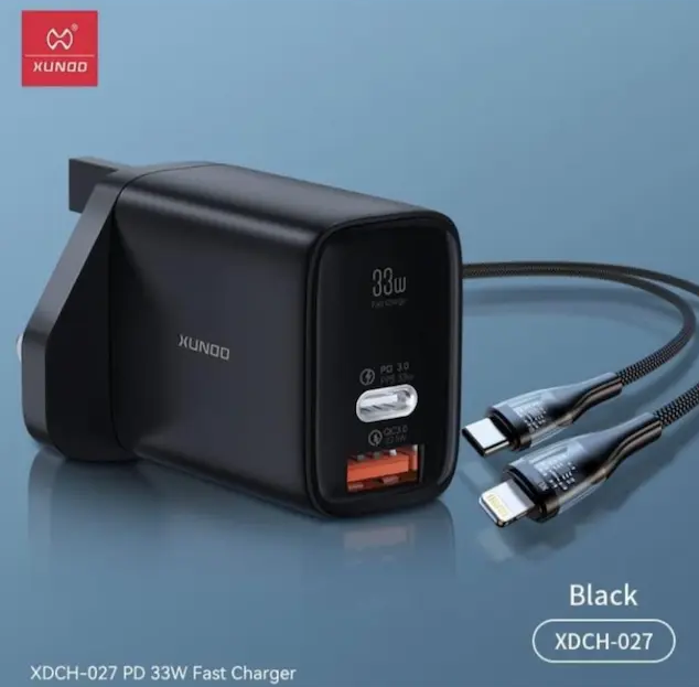 شاحن سريع XUNDD XDCH-027 بقوة 33 وات (كابل C إلى Lightning).