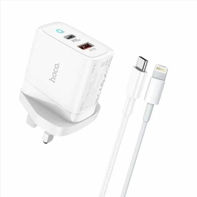 HOCO DC34 DUAL PORT FAST CHARGER (C TO LIGHTNING).