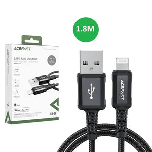 كابل USB-A إلى Lightning لأجهزة iPhone وiPad وiPod بطول 1.8 متر من النايلون - ACEFAST C4-02
