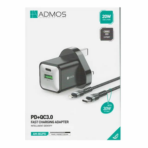 محول الشحن السريع ADMOS 20 واط PD+QC 3.0