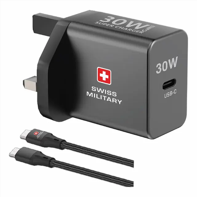 TYPE-C CHARGER FOR PHONES, LAPTOPS AND OTHER TYPE-C DEVICES 30W-SWISS MILITARY