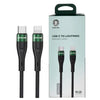 USB-C TO LIGHTNING BRAIDED CABLE 1M-GREEN LION PD20
