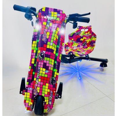 Electric Drift Scooter 24w With Colorful light, Horn, Bluetooth-Emoji edition