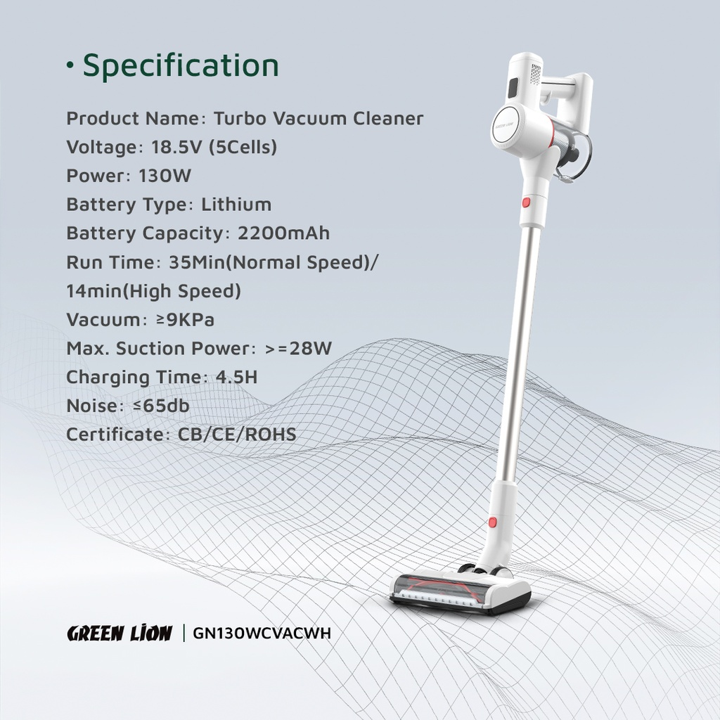 Green Lion Turbo Vacuum Cleaner - White 2261