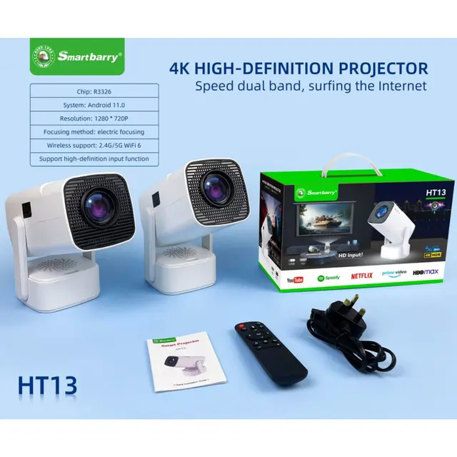 Android Projector 4k HDR - Smartbarry HT13