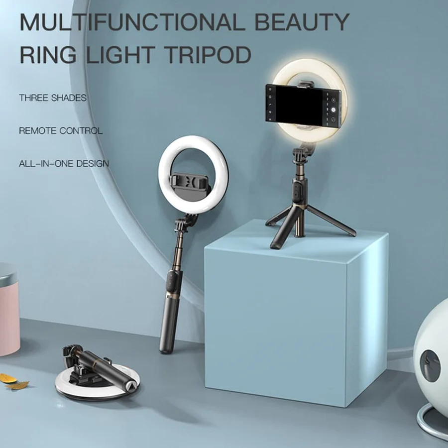 WIRELESS RING LIGHT SELFIE STICK - YESIDO SF12