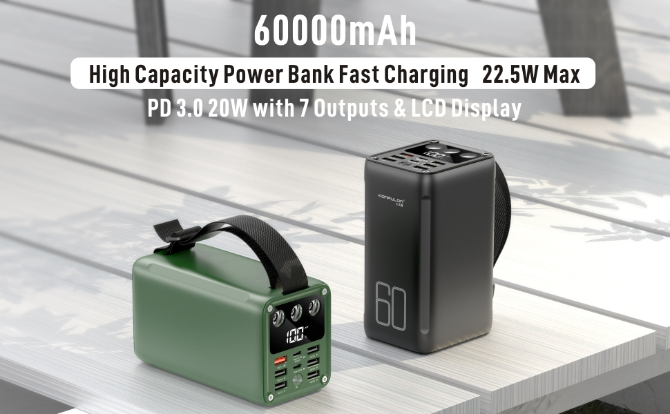 محطة شحن Xundd باور بانك 60000 مللي أمبير في الساعة