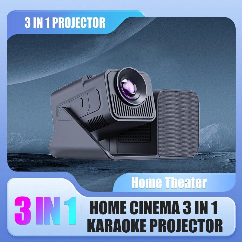 HY360KTV is a multi-functional KTV projector with microphone 1080p HD projection home theater microphone