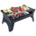 Green Lion Qudra Foldable BBQ Grill, black, shown unfolded with fold-out legs extended.