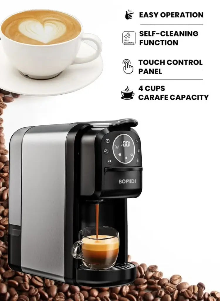 Overview of all accessories including 3 adaptors, 2 filters, and a measuring scoop.