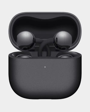 Sleek black HUAWEI FreeClip 2 earbuds featuring the innovative C-bridge design and an open-ear fit  سماعات HUAWEI FreeClip 2 باللون الأسود الأنيق، تتميز بتصميم جسر C المبتكر وتصميم الأذن المفتوحة.