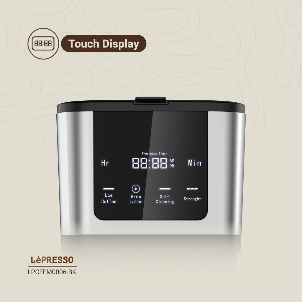 LePresso Rich Brew Coffee Machine with Touchscreen Display and Glass Carafe