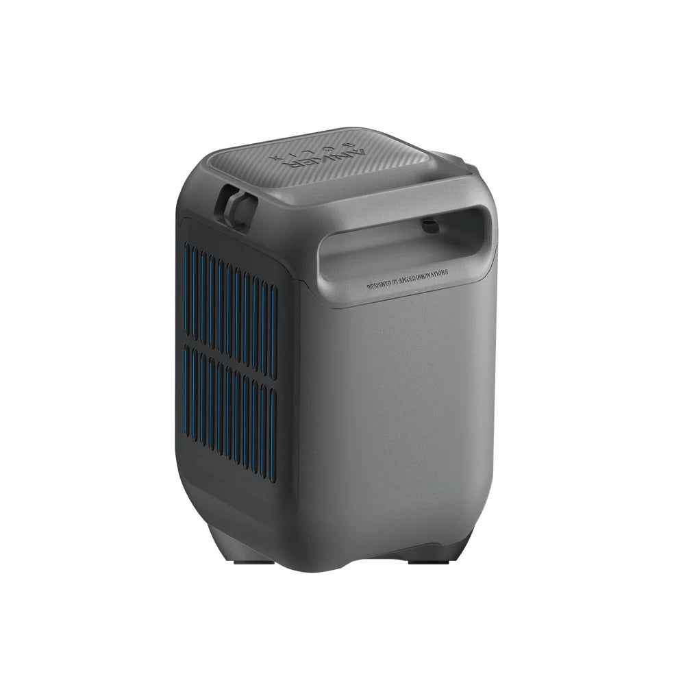 Anker SOLIX C300 DC connected to an Anker 100W solar panel in a sunny field.