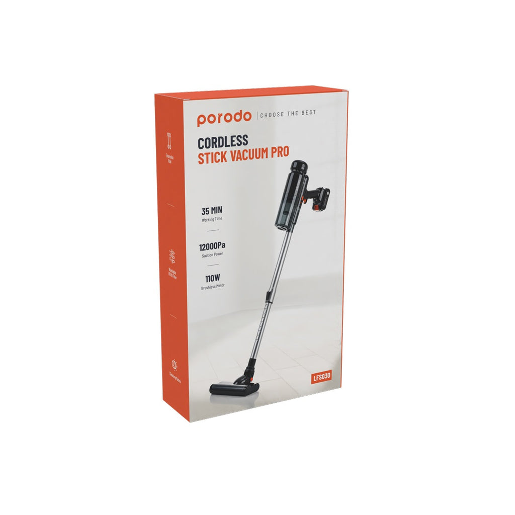 Porodo LifeStyle Cordless Stick Vacuum Pro - Black - LFS030