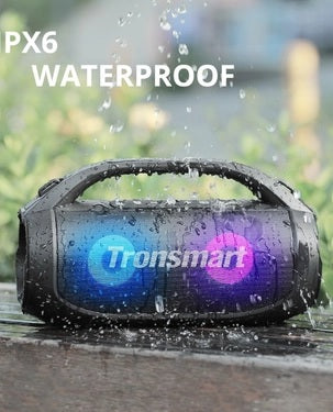 Top controls and handle of Tronsmart Bang SE Bluetooth speaker.