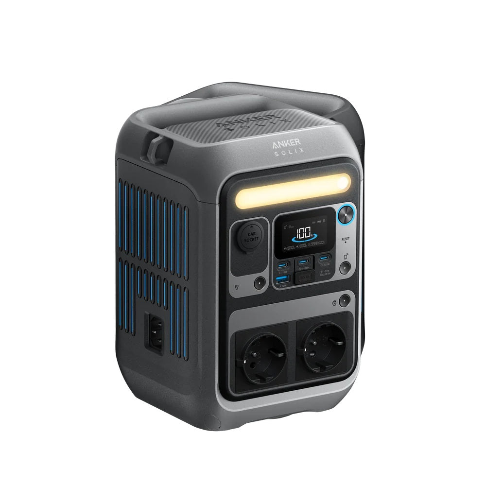 Connecting a USB-C cable to the C300 DC USB-C2 port for initial activation