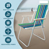 Foldable garden chair with sturdy metal frame and comfortable seating