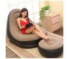 Generic Portable Inflatable Sofa With Footrest - Beige And Black