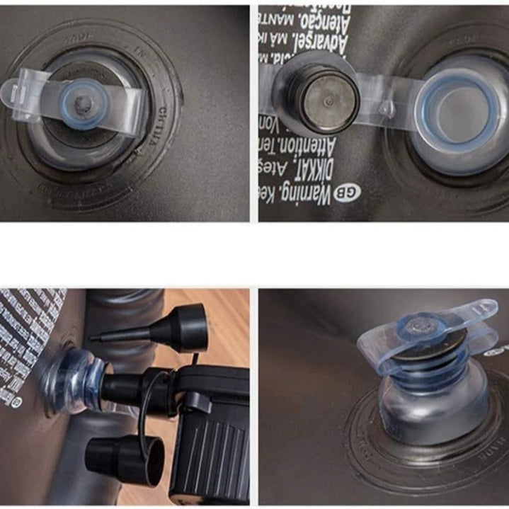 Generic Portable Inflatable Sofa With Footrest - Beige And Black