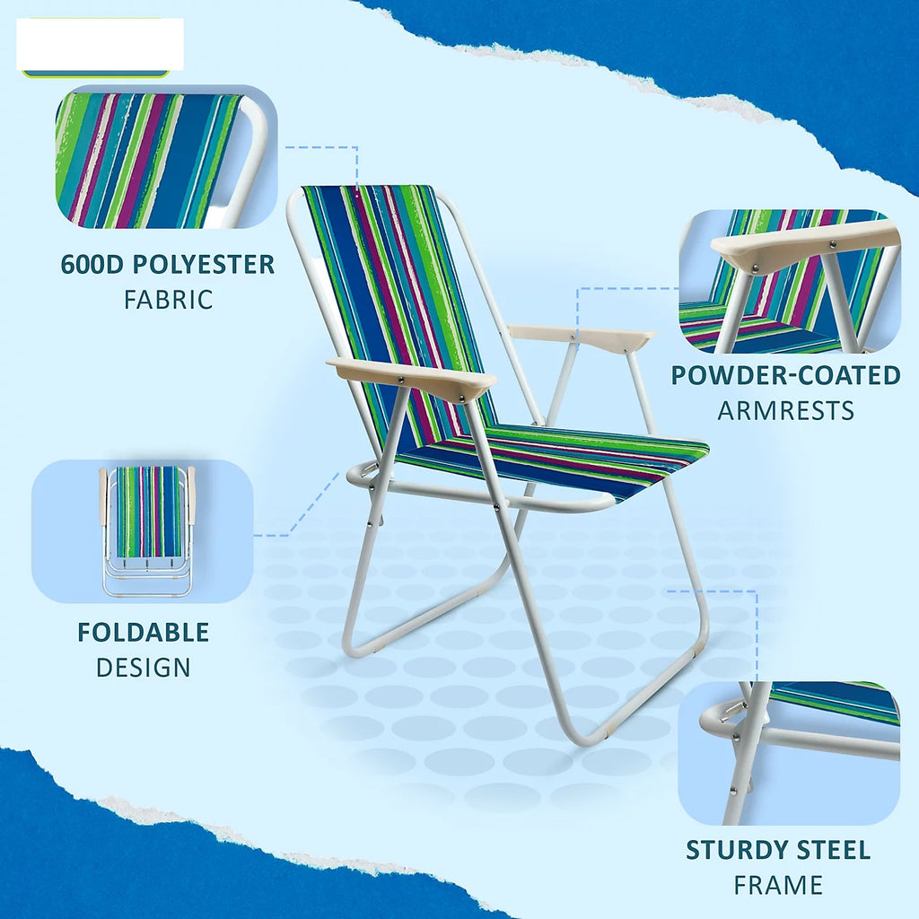 Portable picnic chair with breathable 600D polyester fabric