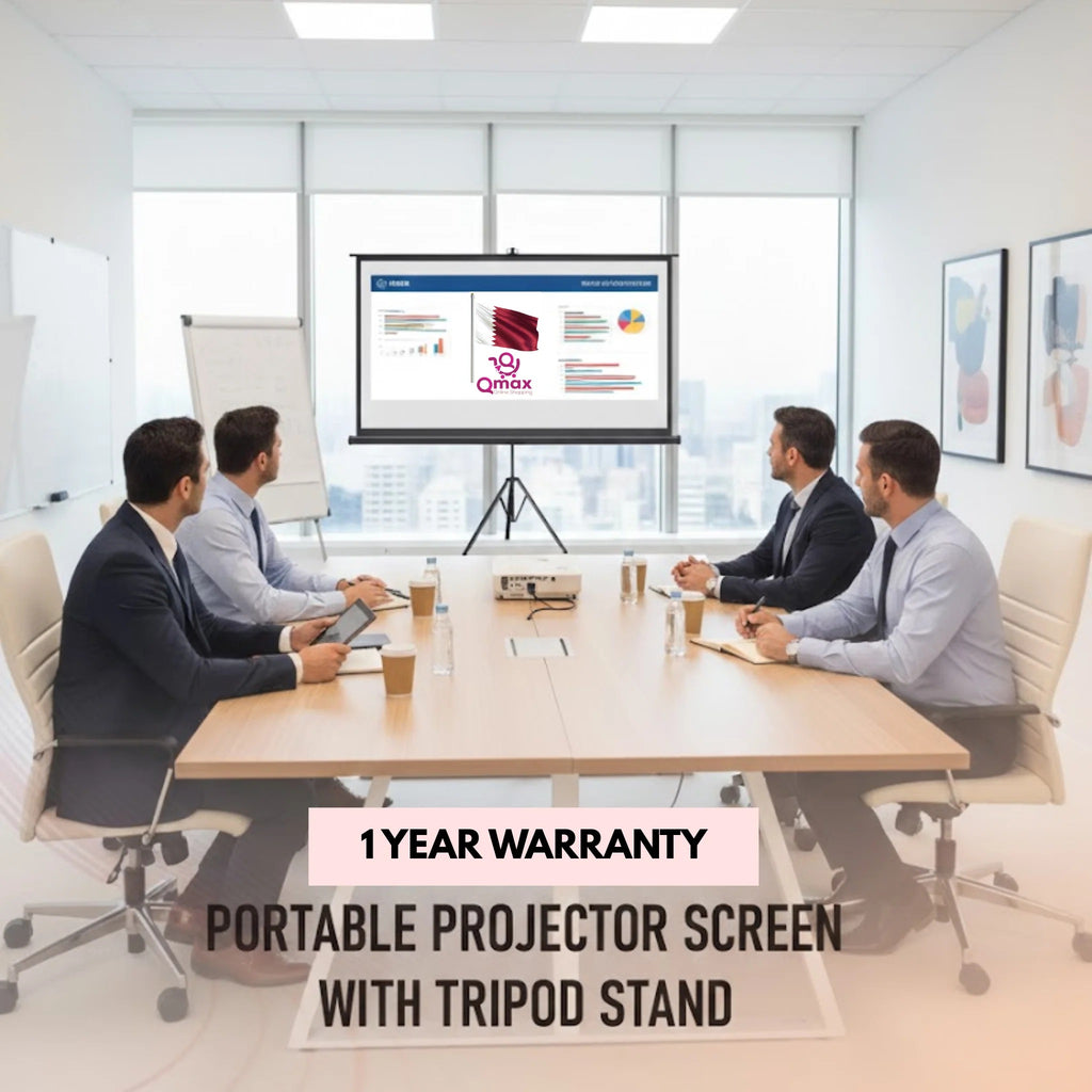 Foldable and lightweight projector screen for outdoor movie night or office presentation.