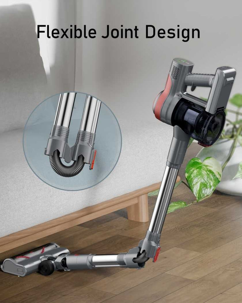 2-in-1 cordless vacuum with retractable metal tube and 'one-button dust dumping'.
