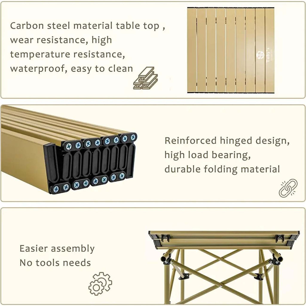 A detail shot showing the rustproof and weather-resistant build of the Toby's outdoor table.