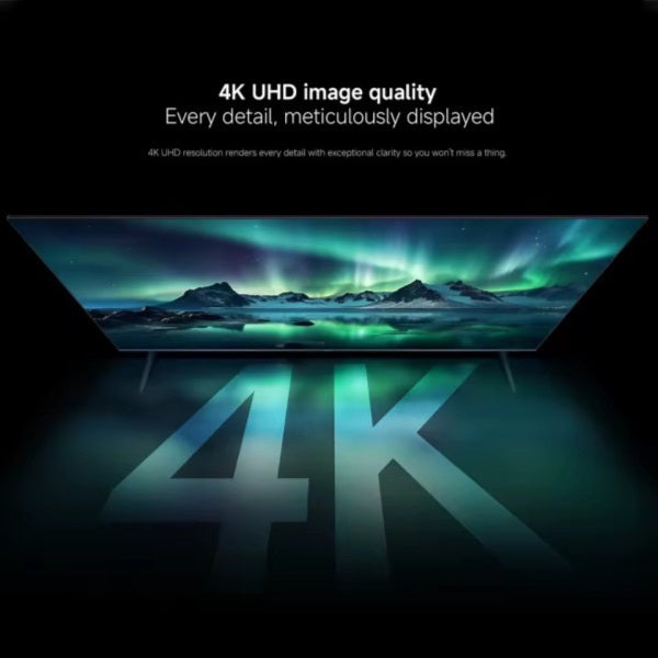 4K UHD display with a scenic image and '4K' branding on a dark background